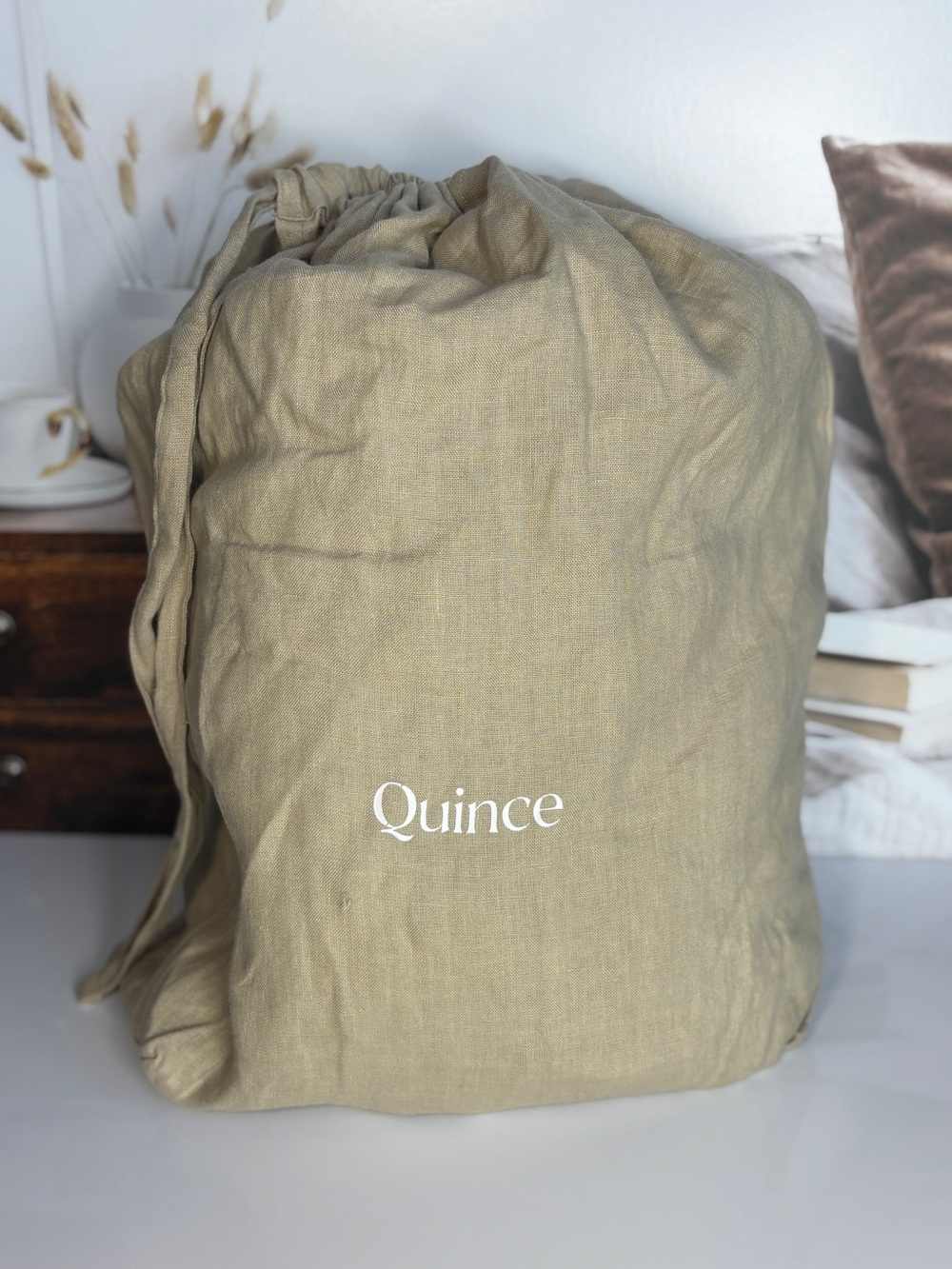 Quince European Linen Queen Fitted Sheet Toffee Brown 100% Linen NWOT